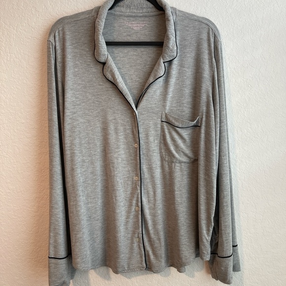 Victoria's Secret Other - Victoria's Secret Grey Button-Up Pajama Top